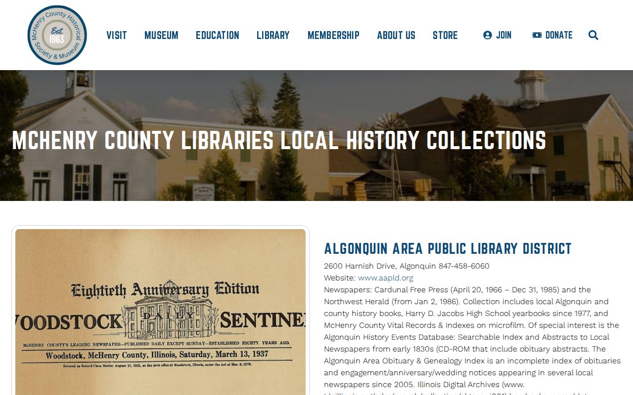 McHenry County library collections for Crystal Lake city directory research