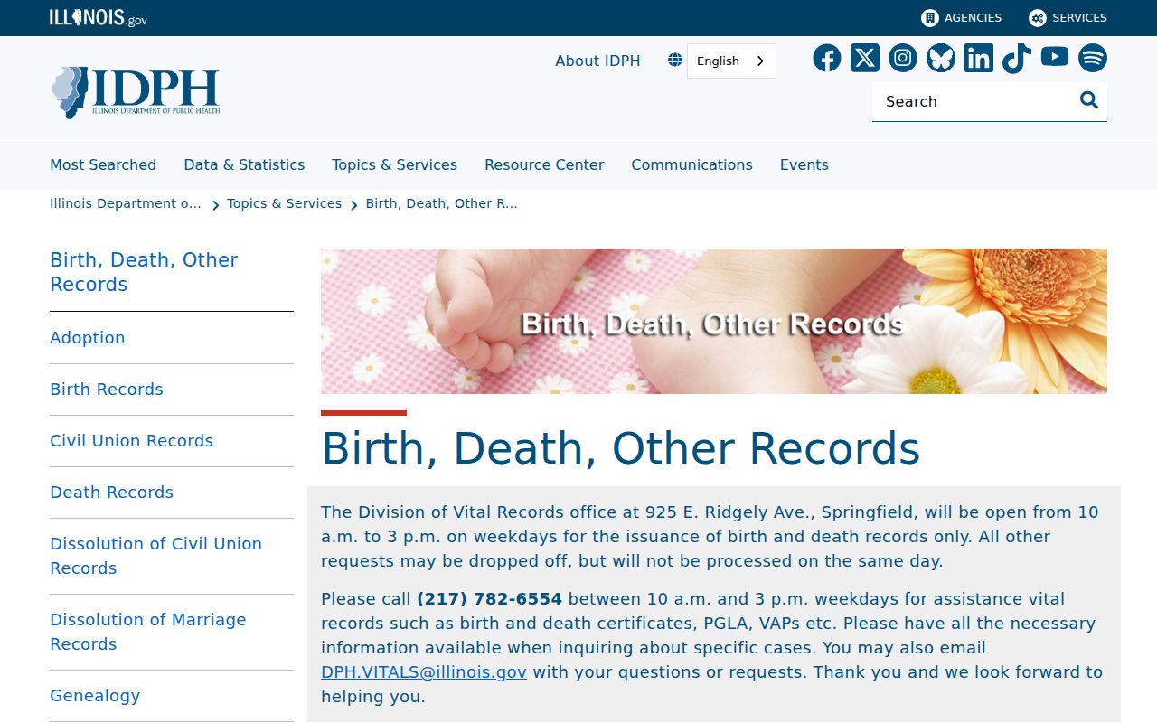 Illinois vital records guidance for Crystal Lake family research