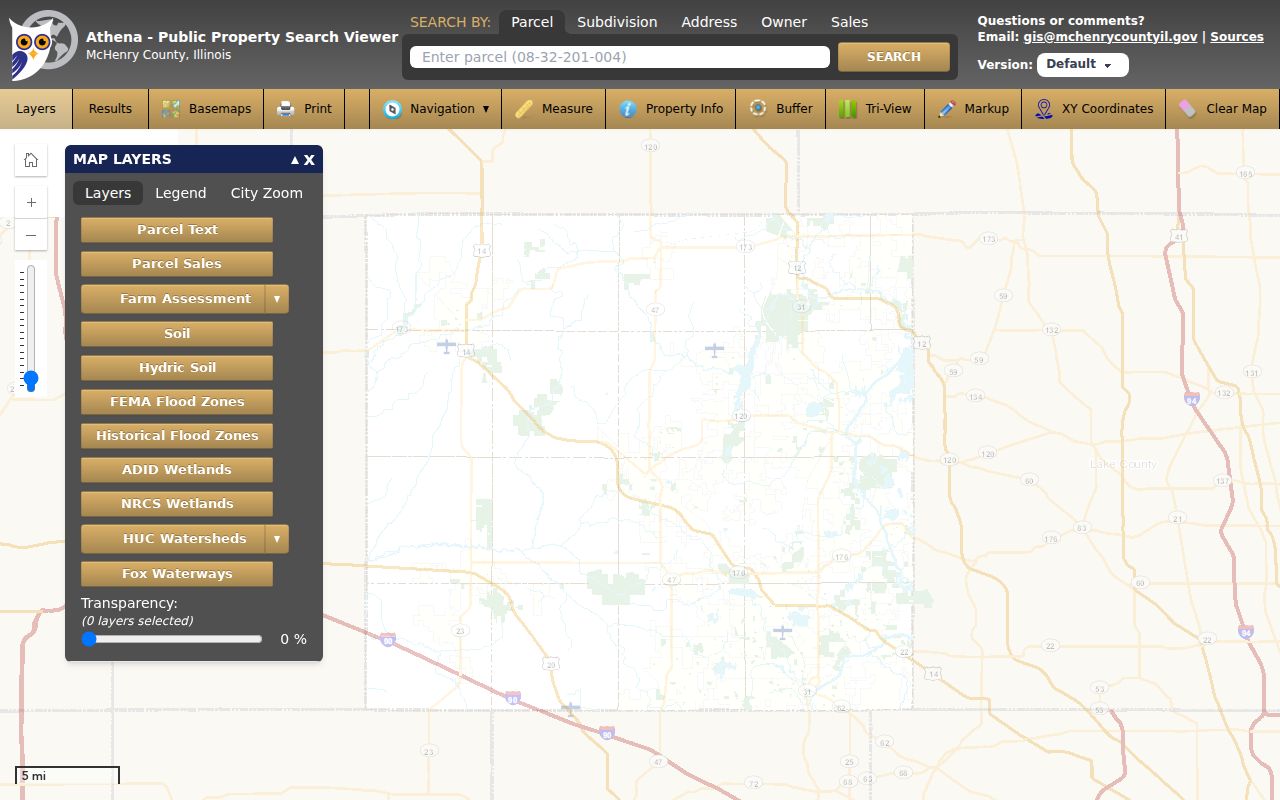 Crystal Lake street directory Athena GIS parcel viewer