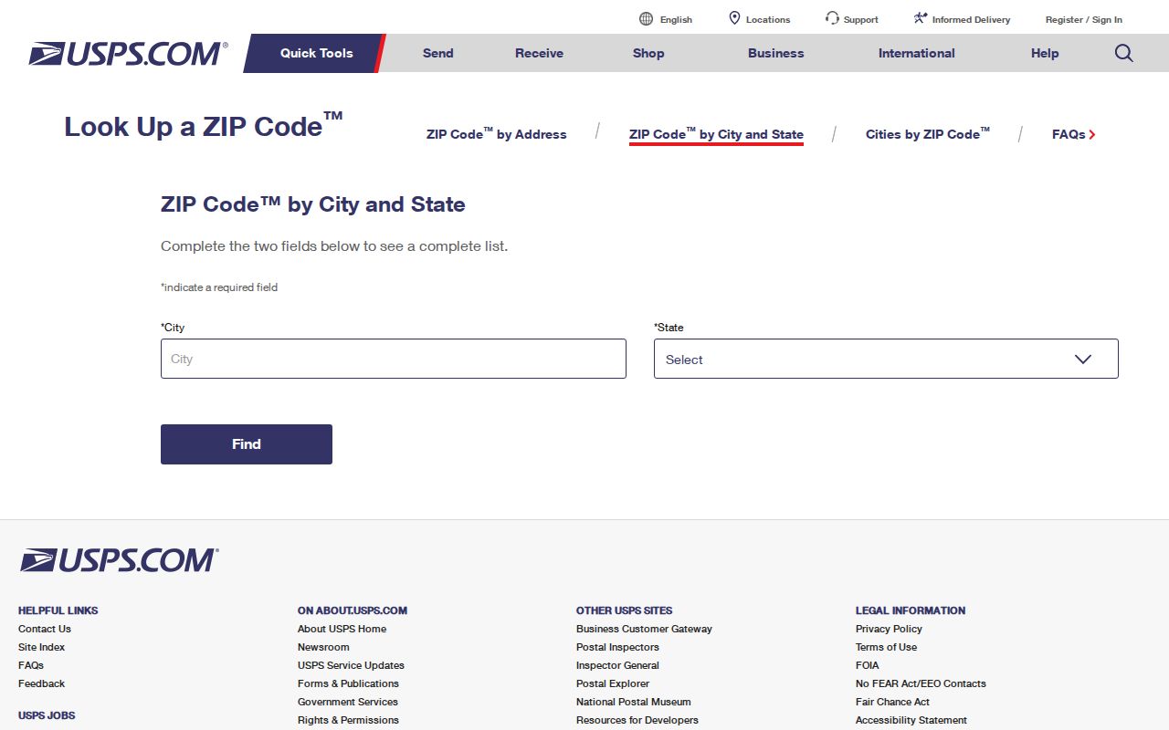 USPS lookup for verifying a Crystal Lake ZIP code and complete address